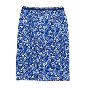 Boden Purple & Blue Woman's Abstract Floral Formal Pencil Skirt Size 4